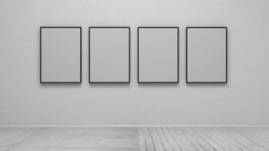 boş resim çerçevesi 3d render ile iç