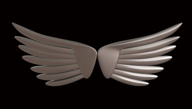 Metal kanatlar 3d render
