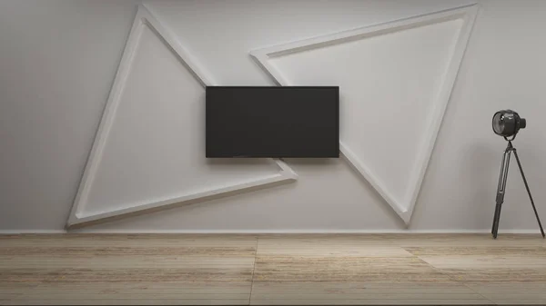 Экран телевизора 3D рендеринг — стоковое фото