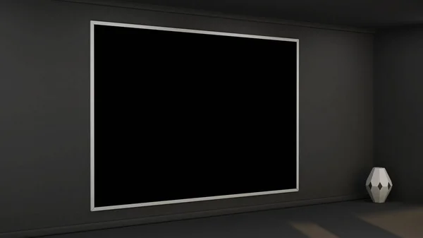 Interiör med tomma tavelramar 3d-rendering — Stockfoto