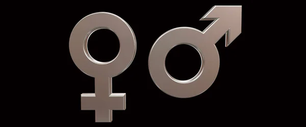 男性和女性符号3d 渲染 — 图库照片
