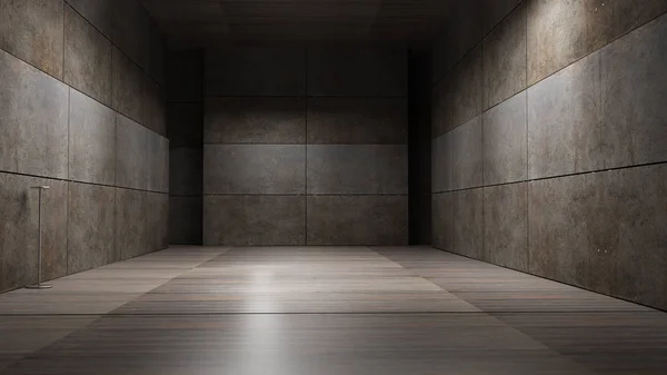 Karanlık Metal Oda arka plan 3d render