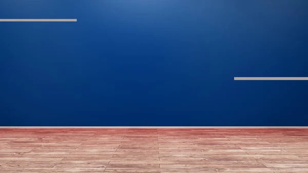 空の青いスタジオルーム3Dレンダリング — ストック写真