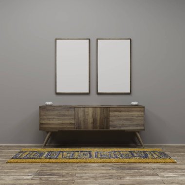 Çerçeve Duvar 3d render