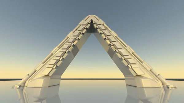 Space Gate Other World Rendering — 图库照片