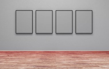 boş resim çerçevesi 3d render ile iç