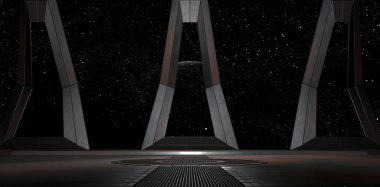 Uzay Galaksisi 3D görüntülü bilim kurgu koridoru