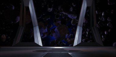 Uzay Galaksisi 3D görüntülü bilim kurgu koridoru