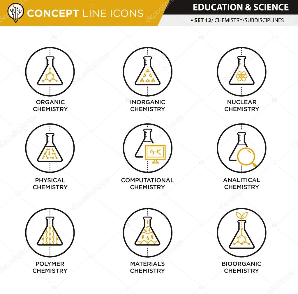 Concept Line Icons Set 12 Chemistry
