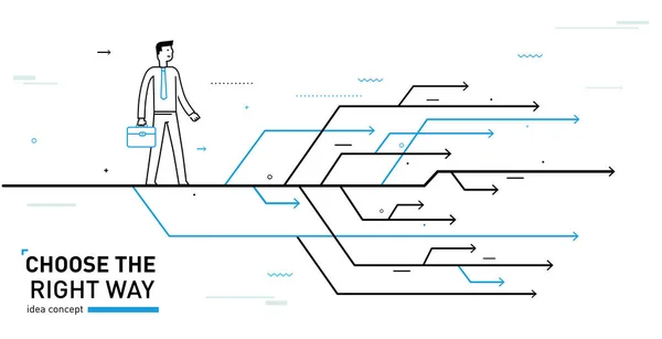 L'homme d'affaires choisit la bonne voie — Image vectorielle