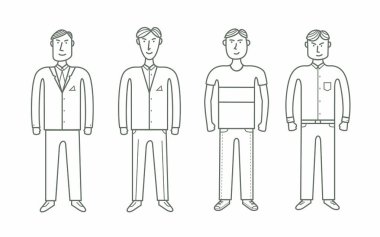 Casual set karakterler için Tasarım görünümünde kullanmak