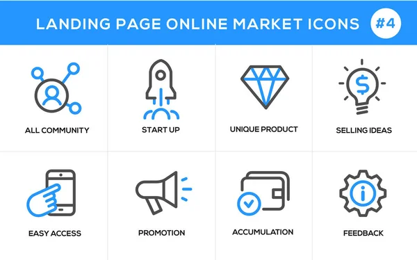 Düz çizgi tasarım kavramı simgeleri online alışveriş, Web sitesi banner ve açılış sayfası için