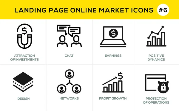 Ícones de conceito de design de linha plana para compras on-line, banner do site e landing page —  Vetores de Stock