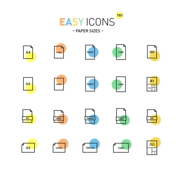 Iconos fáciles 15D Papers — Archivo Imágenes Vectoriales