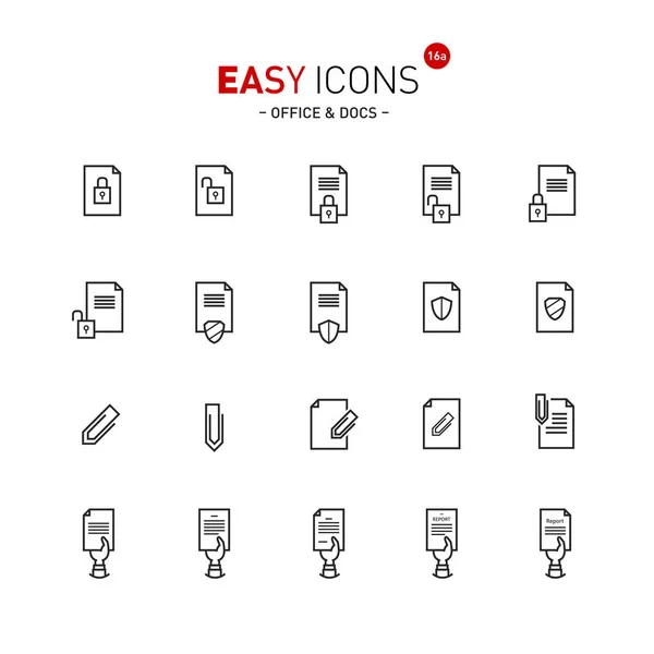 Easy icons 16a Docs — Stock Vector