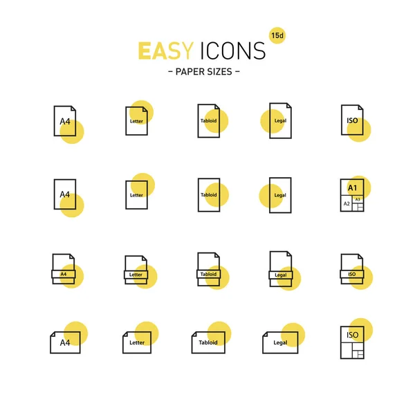 Iconos fáciles 15D Papers — Vector de stock