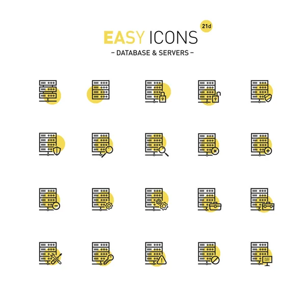 Iconos fáciles 21c Base de datos — Archivo Imágenes Vectoriales