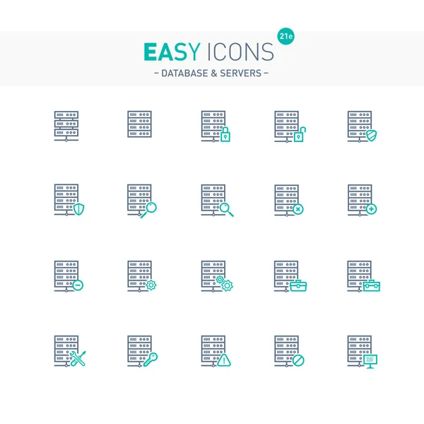 Lätt ikoner 21e databas — Stock vektor