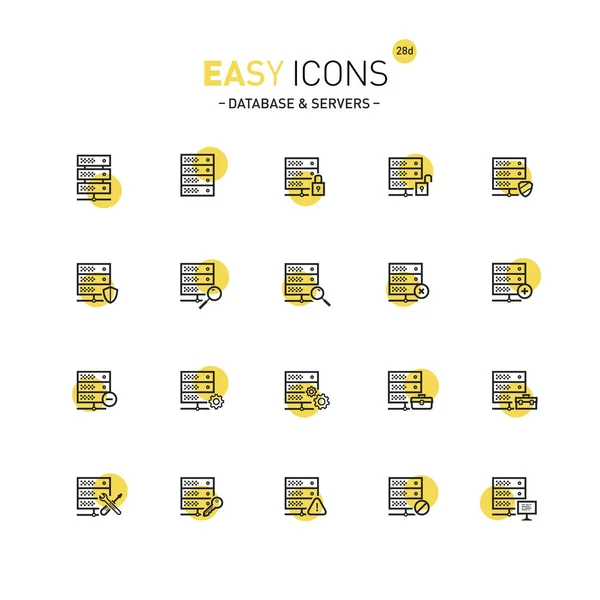 Iconos fáciles 28d Base de datos — Archivo Imágenes Vectoriales