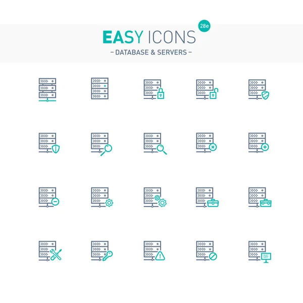 Iconos fáciles 28e Base de datos — Vector de stock