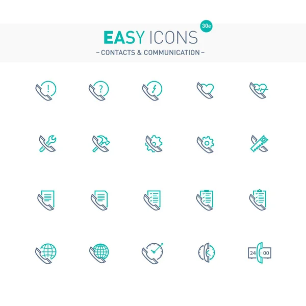 Easy icons 30e Контакты — стоковый вектор