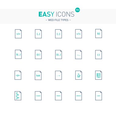 Kolay simgeleri 34e dosya türleri