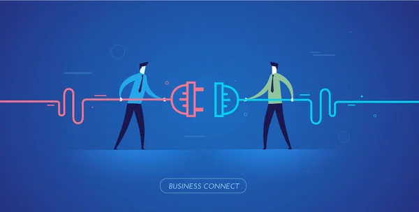 Empresários conectam conectores . —  Vetores de Stock