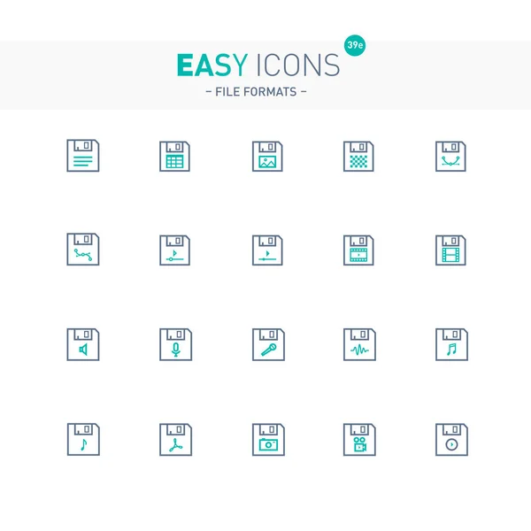 Easy icons 39e Formatos de archivo — Archivo Imágenes Vectoriales