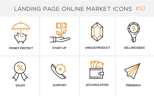 Icônes de conception de ligne plate pour le magasinage en ligne, bannière de site Web et page de destination Illustrations De Stock Libres De Droits