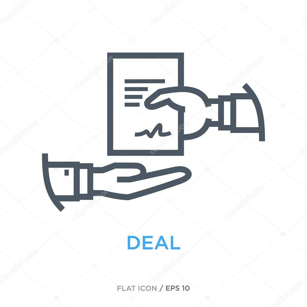 Deal line flat icon