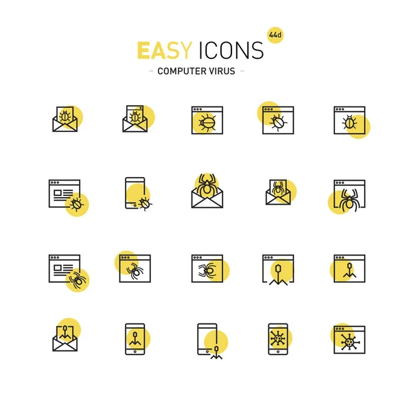 Iconos fáciles 44a Seguridad informática — Archivo Imágenes Vectoriales