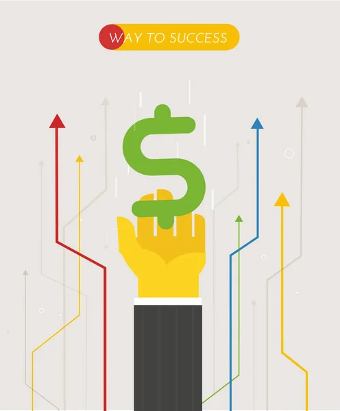 Businessman pulls his hand towards the dollar — Stock Vector