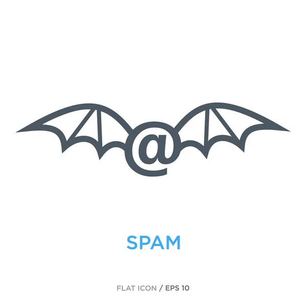 Línea de spam icono plano — Archivo Imágenes Vectoriales
