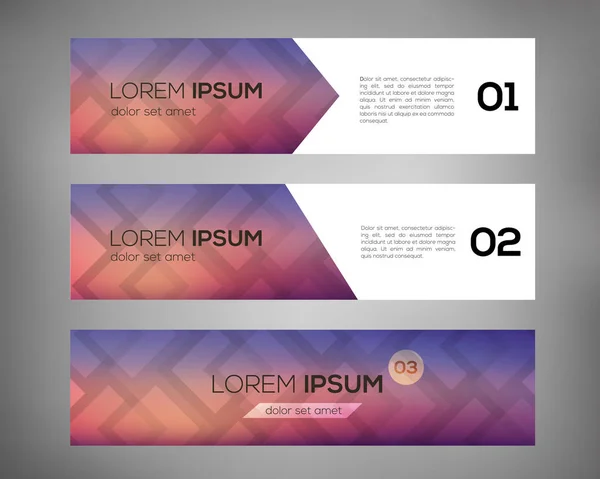 Eenvoudige geometrische banners 01 — Stockvector