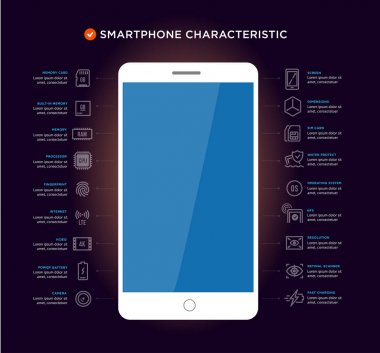 Mobile Device Components Vector Icon Set clipart