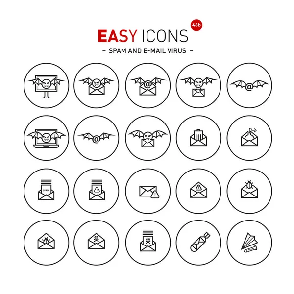 Iconos fáciles 46b Delito informático — Archivo Imágenes Vectoriales