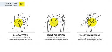 İllüstrasyonlar kavramı işadamları ile kümesi. İş akışı, büyüme, grafik. İş geliştirme, kilometre taşları. Doğrusal illüstrasyon simgeler infographics. Açılış sayfası sitesi baskı poster