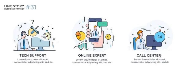 ビジネスコンセプトのイラストコンセプトのセット。ワークフロー、成長、グラフィック。ビジネス開発、マイルストーン、スタートアップ。線形イラストアイコンインフォグラフィック。ランディングページサイトのポスター。線 — ストックベクタ