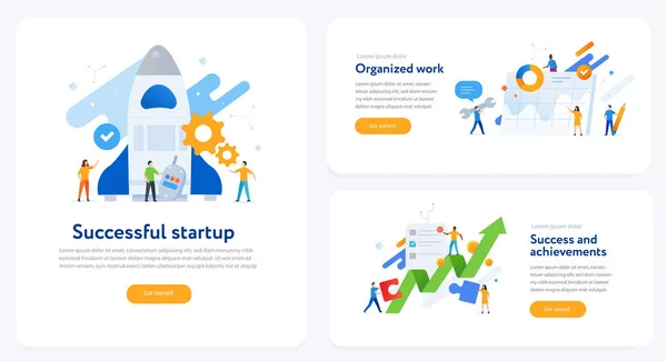 Sæt af illustrationer koncept med forretningskoncept. Workflow, vækst, grafik. Erhvervsudvikling, milepæle. lillustrationsinfografik. Landing side site print plakat – Stock-vektor