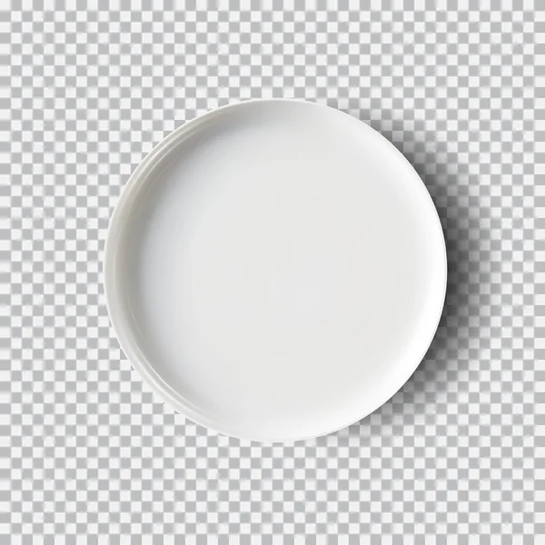 White plate isolated on transparent background — Stock Vector