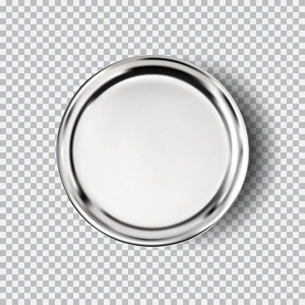 Plaque d'acier au chrome métallique isolée sur fond transparent — Image vectorielle