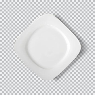 Beyaz plaka üzerinde şeffaf arka plan izole