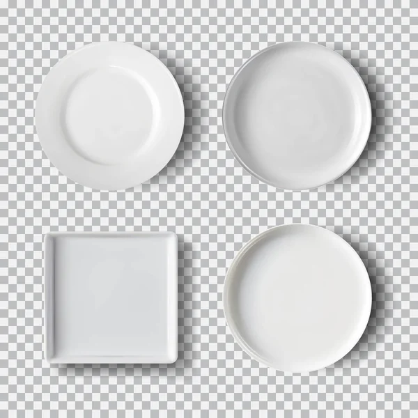 Plaque blanche isolée sur fond transparent — Image vectorielle