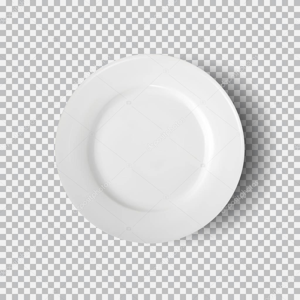 White plate isolated on transparent background