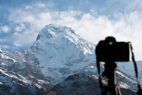 Annapurna görünümü bulanıklık kamera arkası