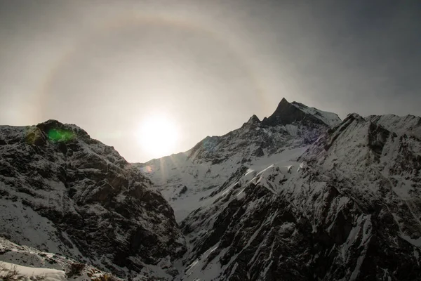 Annapurna Bankası kamp alanına yolda görüntülemek