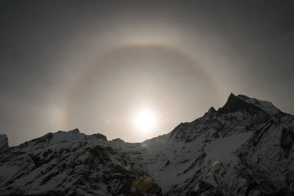 Annapurna Bankası kamp alanına yolda görüntülemek