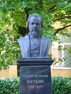 Botkin Mirgorodskaya ulitsa Saint Petersburg Rusya Ağustos 2017 için bir anıt