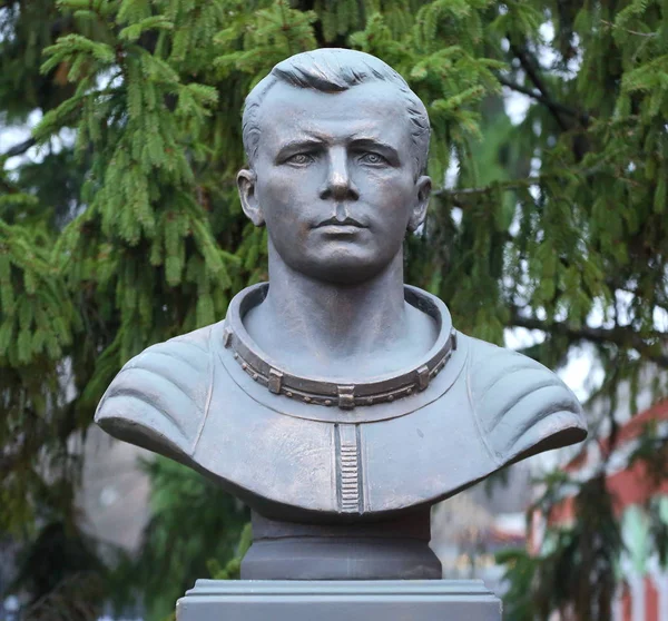 Bronzová Busta Prvního Kosmonauta Jurije Gagarina Petera Pavla Pevnosti Petrohrad — Stock fotografie
