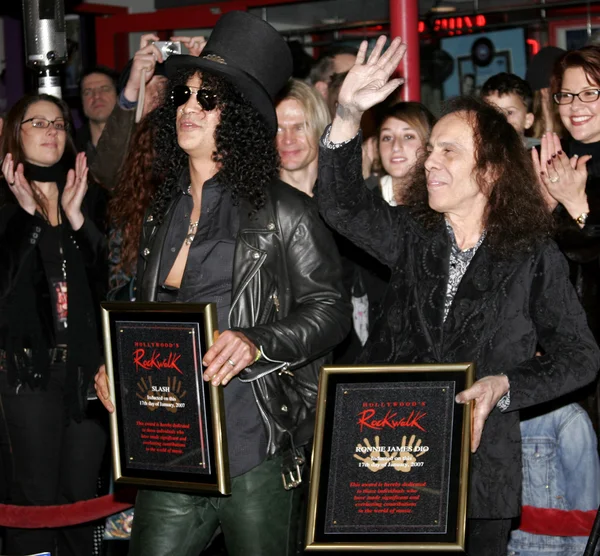 Slash, Ronnie James Dio e Terry Bozzio — Foto Stock